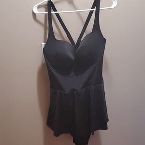 Black peplum skirt swim